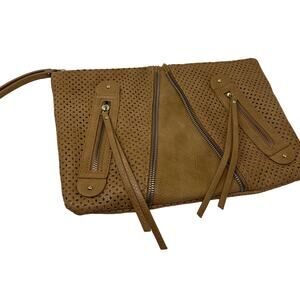 LP Blue Perforated Zip Top Bag Oversized Clutch